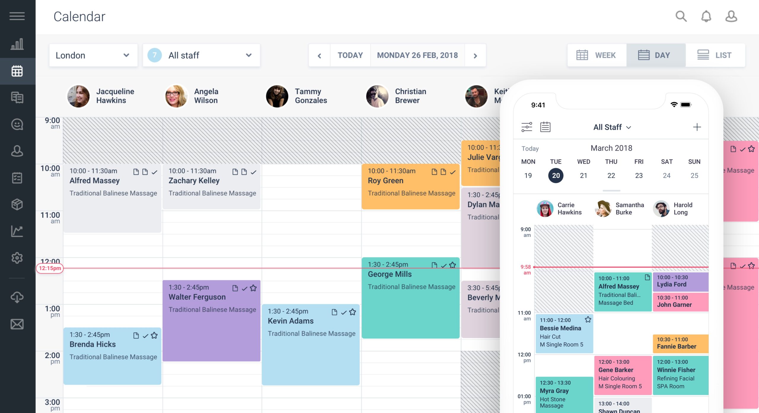 fresha calendar dashboard