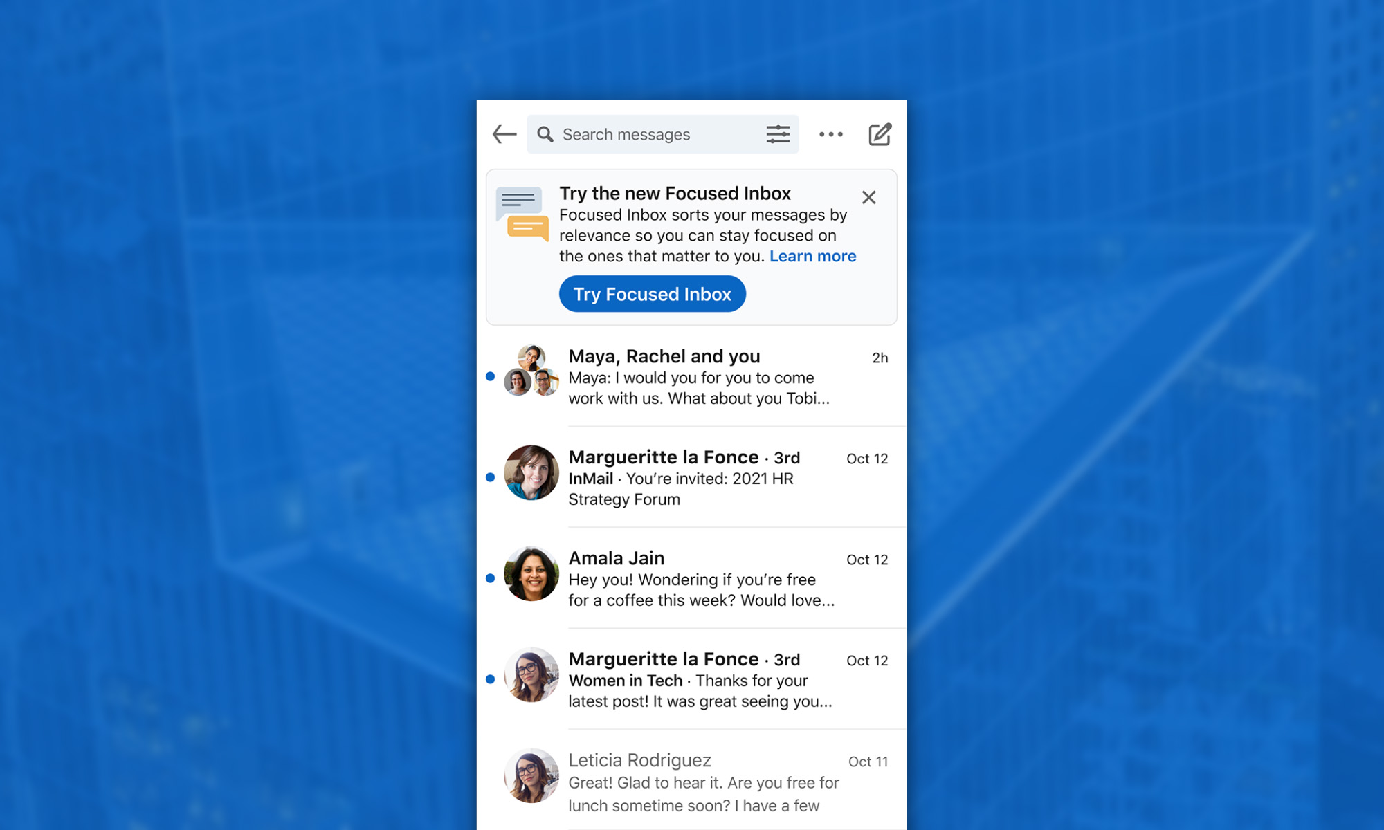 linkedin adds message safety tools and focused inbox