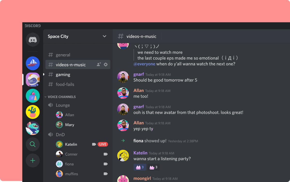 discord instant messaging interface