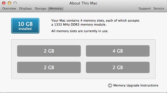 find maximum ram capacity mac os